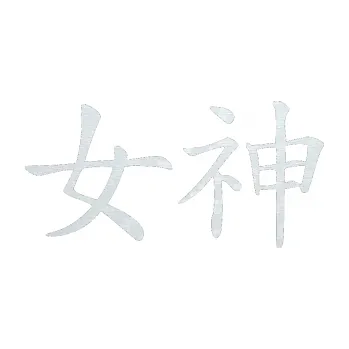 Polep vozidla SAMOLEPKA Čínský znak Goddess (51 - 3D karbon bílý) NA AUTO, NÁLEPKA, FÓLIE, POLEP, TUNING, VLASTNÍ TEXT, TISK, AUTOSAMOLEPKY.cz, POLEPY, OBRÁZEK, LOGO, SAMOLEPKY