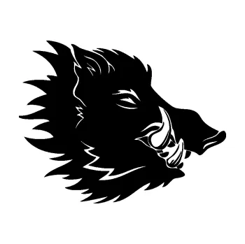 Samolepící dekorace SAMOLEPKA Divoké prase 001 pravá kanec hlava (01 - černá) NA AUTO, NÁLEPKA, FÓLIE, POLEP, TUNING, VLASTNÍ TEXT, TISK, AUTOSAMOLEPKY.cz, POLEPY, OBRÁZEK, LOGO, SAMOLEPKY