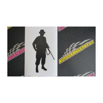 Samolepící dekorace SAMOLEPKA Myslivec 004 pravá (17 - šedá) NA AUTO, NÁLEPKA, FÓLIE, POLEP, TUNING, VLASTNÍ TEXT, TISK, AUTOSAMOLEPKY.cz, POLEPY, OBRÁZEK, LOGO, SAMOLEPKY