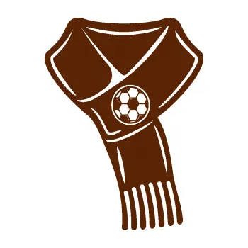 Samolepící dekorace Fotbalový fanoušek 001 pravá šála (15 - hnědá) SAMOLEPKA NA AUTO, NÁLEPKA, FÓLIE, POLEP, TUNING, VLASTNÍ TEXT, TISK, AUTOSAMOLEPKY.cz, POLEPY, OBRÁZEK, LOGO, 3D STICKERS