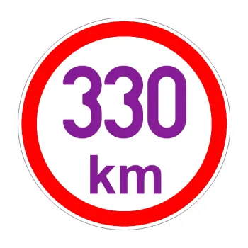 samolepka Maximální rychlost 330km - nejvyšší konstrukční rychlost (14 - fialová) SAMOLEPKA NA AUTO, NÁLEPKA, FÓLIE, POLEP, TUNING, VLASTNÍ TEXT, TISK, AUTOSAMOLEPKY.cz, POLEPY, OBRÁZEK, LOGO, 3D STICKERS