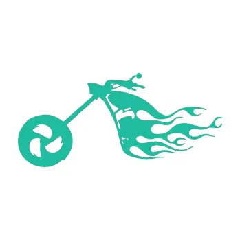 Samolepící dekorace SAMOLEPKA Motorka 042 levá plameny (25 - tyrkysová) NA AUTO, NÁLEPKA, FÓLIE, POLEP, TUNING, VLASTNÍ TEXT, TISK, AUTOSAMOLEPKY.cz, POLEPY, OBRÁZEK, LOGO, SAMOLEPKY