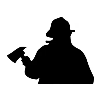 Samolepící dekorace SAMOLEPKA Hasič 004 levá (01 - černá) NA AUTO, NÁLEPKA, FÓLIE, POLEP, TUNING, VLASTNÍ TEXT, TISK, AUTOSAMOLEPKY.cz, POLEPY, OBRÁZEK, LOGO, SAMOLEPKY