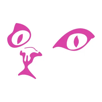 Samolepící dekorace SAMOLEPKA Kočka 010 levá (16 - růžová) NA AUTO, NÁLEPKA, FÓLIE, POLEP, TUNING, VLASTNÍ TEXT, TISK, AUTOSAMOLEPKY.cz, POLEPY, OBRÁZEK, LOGO, SAMOLEPKY