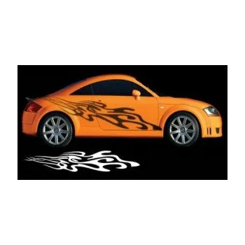 Polep vozidla SAMOLEPKA Samolepka na bok plameny 136 (62 - škrábaný titan) NA AUTO, NÁLEPKA, FÓLIE, POLEP, TUNING, VLASTNÍ TEXT, TISK, AUTOSAMOLEPKY.cz, POLEPY, OBRÁZEK, LOGO, SAMOLEPKY