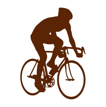 Polep vozidla SAMOLEPKA Cyklista 001 pravá (15 - hnědá) NA AUTO, NÁLEPKA, FÓLIE, POLEP, TUNING, VLASTNÍ TEXT, TISK, AUTOSAMOLEPKY.cz, POLEPY, OBRÁZEK, LOGO, SAMOLEPKY