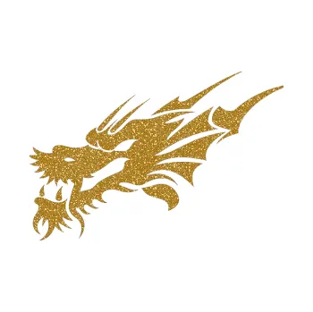 Samolepicí dekorace na vozidlo Dragon 001 levá (92 - Ultra Metalic zlatá) SAMOLEPKA NA AUTO, NÁLEPKA, FÓLIE, POLEP, TUNING, VLASTNÍ TEXT, TISK, AUTOSAMOLEPKY.cz, POLEPY, OBRÁZEK, LOGO, 3D STICKERS