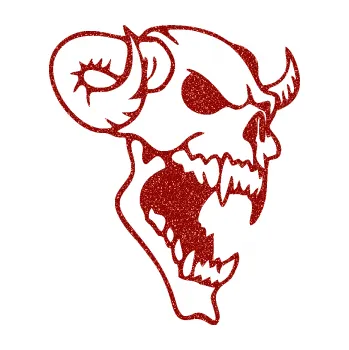 Samolepicí dekorace na vozidlo Lebka 007 pravá ďábel (86 - Ultra Metalic červená) SAMOLEPKA NA AUTO, NÁLEPKA, FÓLIE, POLEP, TUNING, VLASTNÍ TEXT, TISK, AUTOSAMOLEPKY.cz, POLEPY, OBRÁZEK, LOGO, 3D STICKERS