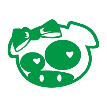 Samolepicí dekorace na vozidlo Rally pig girl levá (12 - zelená) SAMOLEPKA NA AUTO, NÁLEPKA, FÓLIE, POLEP, TUNING, VLASTNÍ TEXT, TISK, AUTOSAMOLEPKY.cz, POLEPY, OBRÁZEK, LOGO, 3D STICKERS