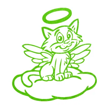 Samolepící dekorace SAMOLEPKA Kočka 020 pravá andílek na obláčku (58 - 3D karbon zelený kawasaki) NA AUTO, NÁLEPKA, FÓLIE, POLEP, TUNING, VLASTNÍ TEXT, TISK, AUTOSAMOLEPKY.cz, POLEPY, OBRÁZEK, LOGO, SAMOLEPKY