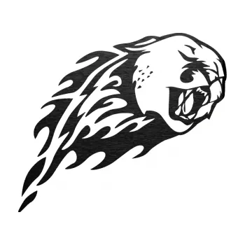 Samolepicí dekorace na vozidlo Animal flames 083 pravá puma (63 - škrábaný kov černý) SAMOLEPKA NA AUTO, NÁLEPKA, FÓLIE, POLEP, TUNING, VLASTNÍ TEXT, TISK, AUTOSAMOLEPKY.cz, POLEPY, OBRÁZEK, LOGO, 3D STICKERS