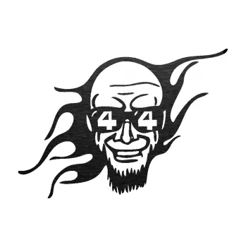 Samolepicí dekorace na vozidlo 4x4 varianta 025 muž v plamenech (63 - škrábaný kov černý) SAMOLEPKA NA AUTO, NÁLEPKA, FÓLIE, POLEP, TUNING, VLASTNÍ TEXT, TISK, AUTOSAMOLEPKY.cz, POLEPY, OBRÁZEK, LOGO, 3D STICKERS