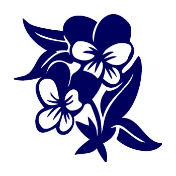 Samolepící dekorace SAMOLEPKA Fialka 001 levá květina (23 - tmavě modrá) NA AUTO, NÁLEPKA, FÓLIE, POLEP, TUNING, VLASTNÍ TEXT, TISK, AUTOSAMOLEPKY.cz, POLEPY, OBRÁZEK, LOGO, SAMOLEPKY