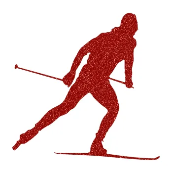 Autodoplněk Samolepka na auto Lyžař 006 pravá běžky (86 - Ultra Metalic červená) Zimní olympiáda Milano Cortina Itálie 2026