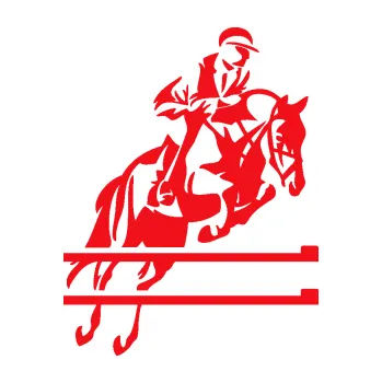 Samolepící dekorace SAMOLEPKA Kůň 083 pravá skok přes překážku (10 - červená) NA AUTO, NÁLEPKA, FÓLIE, POLEP, TUNING, VLASTNÍ TEXT, TISK, AUTOSAMOLEPKY.cz, POLEPY, OBRÁZEK, LOGO, SAMOLEPKY