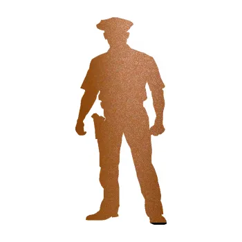 Samolepící dekorace Policajt 002 levá (44 - měděná metalíza) SAMOLEPKA NA AUTO, NÁLEPKA, FÓLIE, POLEP, TUNING, VLASTNÍ TEXT, TISK, AUTOSAMOLEPKY.cz, POLEPY, OBRÁZEK, LOGO, 3D STICKERS