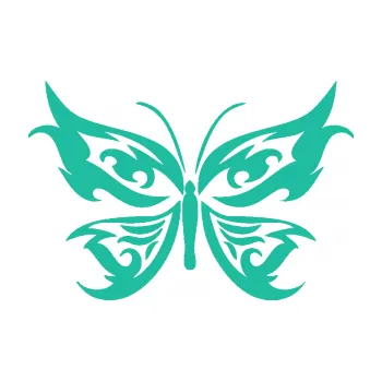 Samolepící dekorace Motýl 012 (25 - tyrkysová) SAMOLEPKA NA AUTO, NÁLEPKA, FÓLIE, POLEP, TUNING, VLASTNÍ TEXT, TISK, AUTOSAMOLEPKY.cz, POLEPY, OBRÁZEK, LOGO, 3D STICKERS