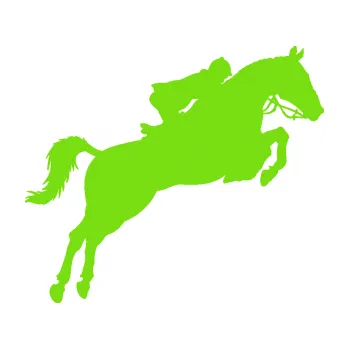 Samolepící dekorace SAMOLEPKA Kůň 076 pravá parkur (04 - zelená kawasaki) NA AUTO, NÁLEPKA, FÓLIE, POLEP, TUNING, VLASTNÍ TEXT, TISK, AUTOSAMOLEPKY.cz, POLEPY, OBRÁZEK, LOGO, SAMOLEPKY