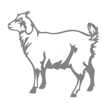 Samolepící dekorace SAMOLEPKA Koza 002 levá (17 - šedá) NA AUTO, NÁLEPKA, FÓLIE, POLEP, TUNING, VLASTNÍ TEXT, TISK, AUTOSAMOLEPKY.cz, POLEPY, OBRÁZEK, LOGO, SAMOLEPKY
