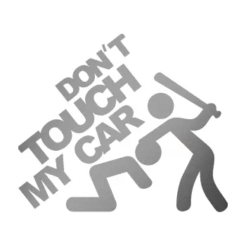 Polep vozidla SAMOLEPKA Dont touch my car 001 (42 - stříbrná metalíza) NA AUTO, NÁLEPKA, FÓLIE, POLEP, TUNING, VLASTNÍ TEXT, TISK, AUTOSAMOLEPKY.cz, POLEPY, OBRÁZEK, LOGO, SAMOLEPKY