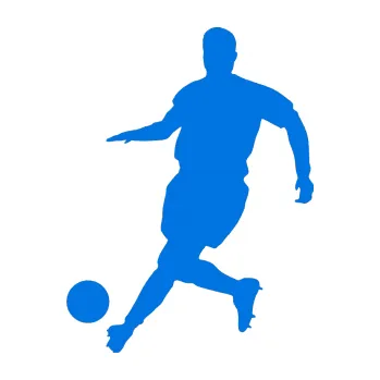 Samolepicí dekorace na vozidlo Fotbalista 019 levá (11 - modrá oceán) SAMOLEPKA NA AUTO, NÁLEPKA, FÓLIE, POLEP, TUNING, VLASTNÍ TEXT, TISK, AUTOSAMOLEPKY.cz, POLEPY, OBRÁZEK, LOGO, 3D STICKERS