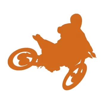 Samolepící dekorace Motorka 034 pravá motokros (26 - oříšková) SAMOLEPKA NA AUTO, NÁLEPKA, FÓLIE, POLEP, TUNING, VLASTNÍ TEXT, TISK, AUTOSAMOLEPKY.cz, POLEPY, OBRÁZEK, LOGO, 3D STICKERS