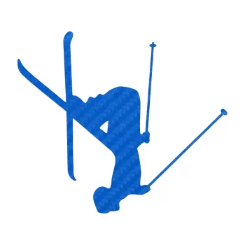 Samolepicí dekorace na vozidlo Lyžař 023 pravá (57 - 3D karbon modrý) SAMOLEPKA NA AUTO, NÁLEPKA, FÓLIE, POLEP, TUNING, VLASTNÍ TEXT, TISK, AUTOSAMOLEPKY.cz, POLEPY, OBRÁZEK, LOGO, 3D STICKERS