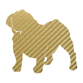 Polep vozidla SAMOLEPKA Pes 089 levá Buldok (59 - 3D karbon zlatý) NA AUTO, NÁLEPKA, FÓLIE, POLEP, TUNING, VLASTNÍ TEXT, TISK, AUTOSAMOLEPKY.cz, POLEPY, OBRÁZEK, LOGO, SAMOLEPKY