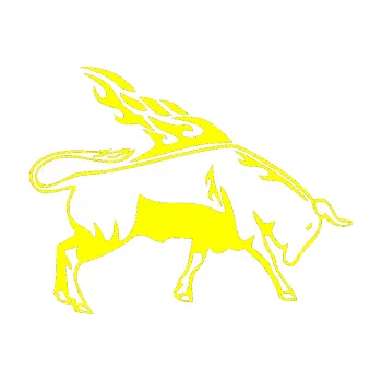 Samolepicí dekorace na vozidlo Animal flames 067 pravá býk (05 - žlutá citron) SAMOLEPKA NA AUTO, NÁLEPKA, FÓLIE, POLEP, TUNING, VLASTNÍ TEXT, TISK, AUTOSAMOLEPKY.cz, POLEPY, OBRÁZEK, LOGO, 3D STICKERS