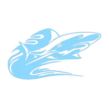 Samolepicí dekorace na vozidlo Animal flames 037 pravá žralok (03 - světle modrá) SAMOLEPKA NA AUTO, NÁLEPKA, FÓLIE, POLEP, TUNING, VLASTNÍ TEXT, TISK, AUTOSAMOLEPKY.cz, POLEPY, OBRÁZEK, LOGO, 3D STICKERS