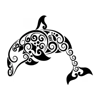 Samolepící dekorace SAMOLEPKA Interiér 015 levá delfín (01 - černá) NA AUTO, NÁLEPKA, FÓLIE, POLEP, TUNING, VLASTNÍ TEXT, TISK, AUTOSAMOLEPKY.cz, POLEPY, OBRÁZEK, LOGO, SAMOLEPKY
