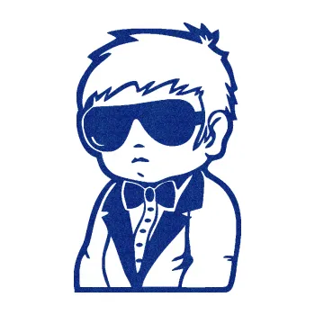 Samolepicí dekorace na vozidlo Dítě v autě 059 levá chlapec s brýlemi (89 - Ultra Metalic modrá tmavá) SAMOLEPKA NA AUTO, NÁLEPKA, FÓLIE, POLEP, TUNING, VLASTNÍ TEXT, TISK, AUTOSAMOLEPKY.cz, POLEPY, OBRÁZEK, LOGO, 3D STICKERS