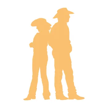 Samolepící dekorace SAMOLEPKA Kovboj a kovbojka 001 pravá (08 - béžová) NA AUTO, NÁLEPKA, FÓLIE, POLEP, TUNING, VLASTNÍ TEXT, TISK, AUTOSAMOLEPKY.cz, POLEPY, OBRÁZEK, LOGO, SAMOLEPKY