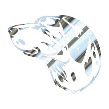 samolepka Pes 002 levá Dalmatin (80 - chrom fólie stříbrná zrcadlová) SAMOLEPKA NA AUTO, NÁLEPKA, FÓLIE, POLEP, TUNING, VLASTNÍ TEXT, TISK, AUTOSAMOLEPKY.cz, POLEPY, OBRÁZEK, LOGO, 3D STICKERS