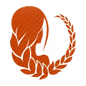 Samolepící dekorace Panna 002 pravá (54 - 3D karbon oranžový) SAMOLEPKA NA AUTO, NÁLEPKA, FÓLIE, POLEP, TUNING, VLASTNÍ TEXT, TISK, AUTOSAMOLEPKY.cz, POLEPY, OBRÁZEK, LOGO, 3D STICKERS