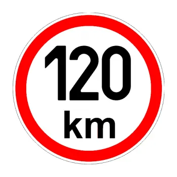 samolepka Maximální rychlost 120km - nejvyšší konstrukční rychlost (01 - černá) SAMOLEPKA NA AUTO, NÁLEPKA, FÓLIE, POLEP, TUNING, VLASTNÍ TEXT, TISK, AUTOSAMOLEPKY.cz, POLEPY, OBRÁZEK, LOGO, 3D STICKERS