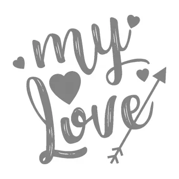 Samolepící dekorace SAMOLEPKA My Love (17 - šedá) NA AUTO, NÁLEPKA, FÓLIE, POLEP, TUNING, VLASTNÍ TEXT, TISK, AUTOSAMOLEPKY.cz, POLEPY, OBRÁZEK, LOGO, SAMOLEPKY