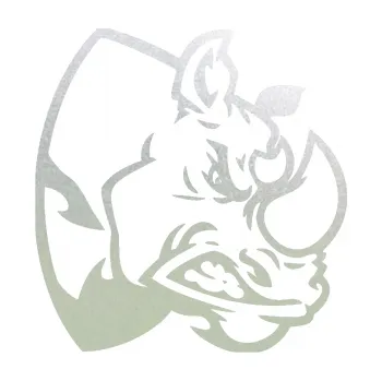 Samolepící dekorace Nosorožec 001 pravá (60 - pískované sklo) SAMOLEPKA NA AUTO, NÁLEPKA, FÓLIE, POLEP, TUNING, VLASTNÍ TEXT, TISK, AUTOSAMOLEPKY.cz, POLEPY, OBRÁZEK, LOGO, 3D STICKERS