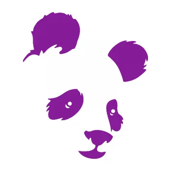 Samolepící dekorace Panda 004 pravá (14 - fialová) SAMOLEPKA NA AUTO, NÁLEPKA, FÓLIE, POLEP, TUNING, VLASTNÍ TEXT, TISK, AUTOSAMOLEPKY.cz, POLEPY, OBRÁZEK, LOGO, 3D STICKERS