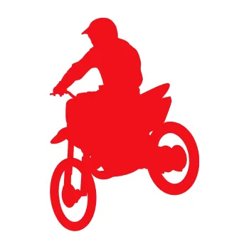 Samolepící dekorace SAMOLEPKA Motorka 014 levá motokros (10 - červená) NA AUTO, NÁLEPKA, FÓLIE, POLEP, TUNING, VLASTNÍ TEXT, TISK, AUTOSAMOLEPKY.cz, POLEPY, OBRÁZEK, LOGO, SAMOLEPKY