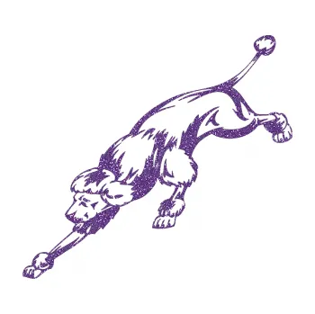 samolepka Pes 022 levá Pudl (87 - Ultra Metalic fialová) SAMOLEPKA NA AUTO, NÁLEPKA, FÓLIE, POLEP, TUNING, VLASTNÍ TEXT, TISK, AUTOSAMOLEPKY.cz, POLEPY, OBRÁZEK, LOGO, 3D STICKERS