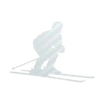 Samolepicí dekorace na vozidlo Lyžař 009 pravá (51 - 3D karbon bílý) SAMOLEPKA NA AUTO, NÁLEPKA, FÓLIE, POLEP, TUNING, VLASTNÍ TEXT, TISK, AUTOSAMOLEPKY.cz, POLEPY, OBRÁZEK, LOGO, 3D STICKERS