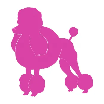 Polep vozidla SAMOLEPKA Pes 092 levá Pudl (16 - růžová) NA AUTO, NÁLEPKA, FÓLIE, POLEP, TUNING, VLASTNÍ TEXT, TISK, AUTOSAMOLEPKY.cz, POLEPY, OBRÁZEK, LOGO, SAMOLEPKY