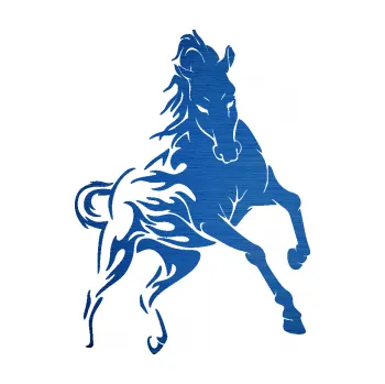Samolepící dekorace SAMOLEPKA Kůň 079 pravá v plamenech (65 - škrábaný kov modrý) NA AUTO, NÁLEPKA, FÓLIE, POLEP, TUNING, VLASTNÍ TEXT, TISK, AUTOSAMOLEPKY.cz, POLEPY, OBRÁZEK, LOGO, SAMOLEPKY