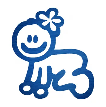 samolepka Cartoon family mimi holčička Hawaii (65 - škrábaný kov modrý) SAMOLEPKA NA AUTO, NÁLEPKA, FÓLIE, POLEP, TUNING, VLASTNÍ TEXT, TISK, AUTOSAMOLEPKY.cz, POLEPY, OBRÁZEK, LOGO, 3D STICKERS