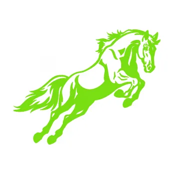 Samolepící dekorace Kůň 050 pravá ve skoku (04 - zelená kawasaki) SAMOLEPKA NA AUTO, NÁLEPKA, FÓLIE, POLEP, TUNING, VLASTNÍ TEXT, TISK, AUTOSAMOLEPKY.cz, POLEPY, OBRÁZEK, LOGO, 3D STICKERS