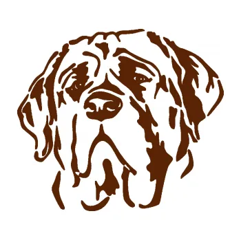 Polep vozidla Pes 125 levá anglický mastif (15 - hnědá) SAMOLEPKA NA AUTO, NÁLEPKA, FÓLIE, POLEP, TUNING, VLASTNÍ TEXT, TISK, AUTOSAMOLEPKY.cz, POLEPY, OBRÁZEK, LOGO, 3D STICKERS