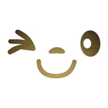 Samolepicí dekorace na vozidlo Obličej 008 levá mrkající (64 - škrábaný kov zlatý) SAMOLEPKA NA AUTO, NÁLEPKA, FÓLIE, POLEP, TUNING, VLASTNÍ TEXT, TISK, AUTOSAMOLEPKY.cz, POLEPY, OBRÁZEK, LOGO, 3D STICKERS