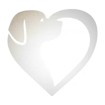 Polep vozidla SAMOLEPKA Pes 105 levá v srdíčku (82 - odrazková reflexní bílá) NA AUTO, NÁLEPKA, FÓLIE, POLEP, TUNING, VLASTNÍ TEXT, TISK, AUTOSAMOLEPKY.cz, POLEPY, OBRÁZEK, LOGO, SAMOLEPKY