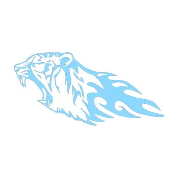 Samolepicí dekorace na vozidlo Animal flames 073 levá tygr (03 - světle modrá) SAMOLEPKA NA AUTO, NÁLEPKA, FÓLIE, POLEP, TUNING, VLASTNÍ TEXT, TISK, AUTOSAMOLEPKY.cz, POLEPY, OBRÁZEK, LOGO, 3D STICKERS